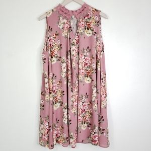 UMGEE Shift Boho Lace Floral Tunic Dress L